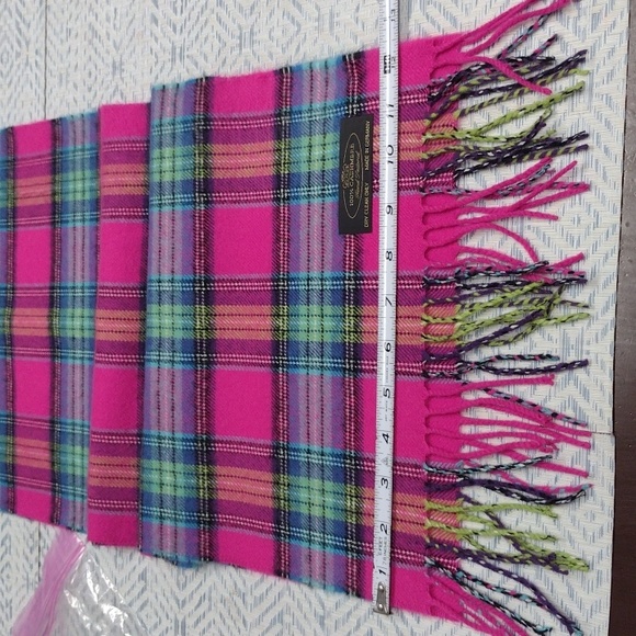 Pink Plaid Cashmere Scarf - Picture 6 of 6